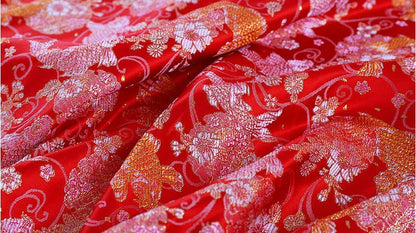 Koi Fish Brocade Fabric: 57"W Chinese Style Rayon Sewing Material