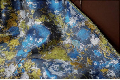 Gold Thread Jacquard Fabric: 3D Oil Painting Texture, 59" Wide - By The Meter