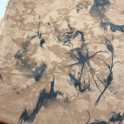 Floral Botanical Print Fabric: 55"W Polyester Spandex Blend
