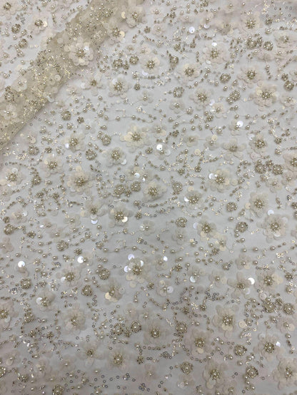 Robe de bal de mariée en dentelle à sequins brodée, 127 cm de large