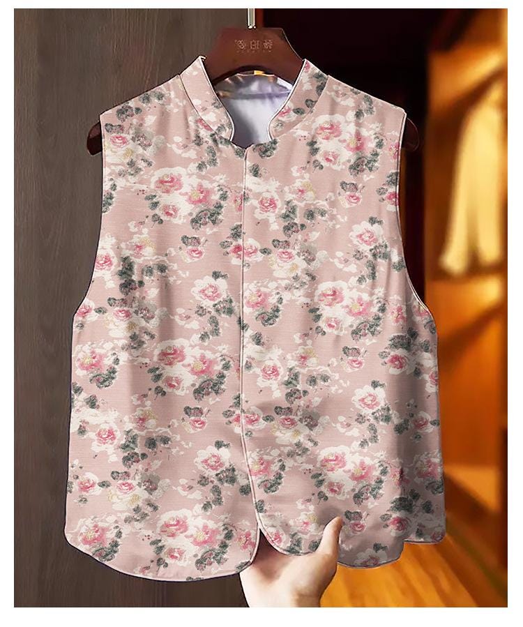 Floral Brocade Fabric: 59"W Pink Phlox Flower Pattern
