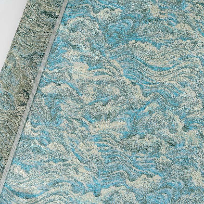 Ocean Waves Silk Rayon Brocade Fabric: 59" Wide Sewing Material