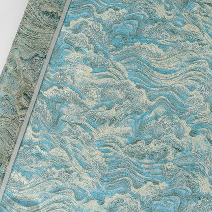 Ocean Waves Silk Rayon Brocade Fabric: 59" Wide Sewing Material