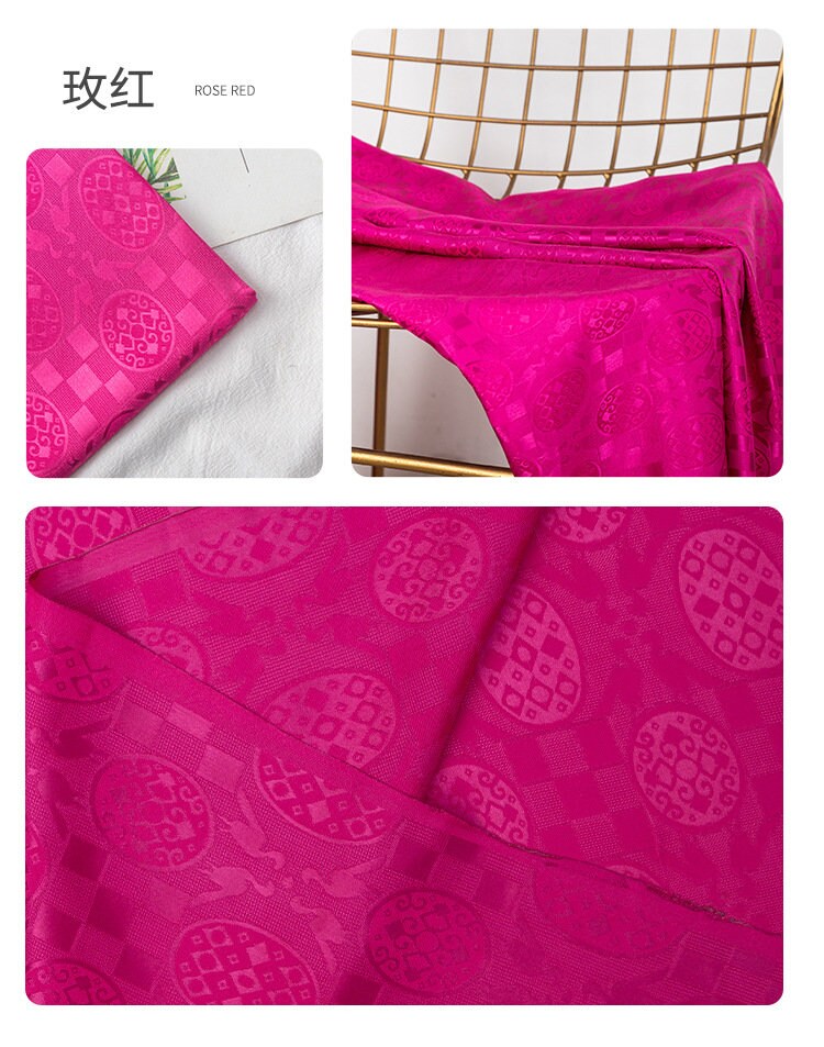 Floral Silk Brocade Fabric: 59" Wide Jacquard Damask - By The Meter