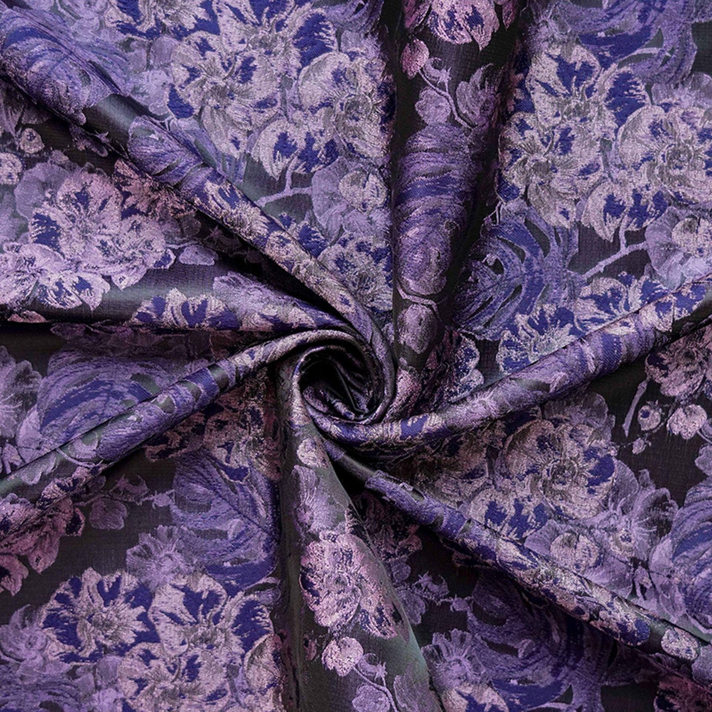 Tissu jacquard à motifs floraux violets : tissu teint en fil de 152 cm de large pour la couture et l’ameublement