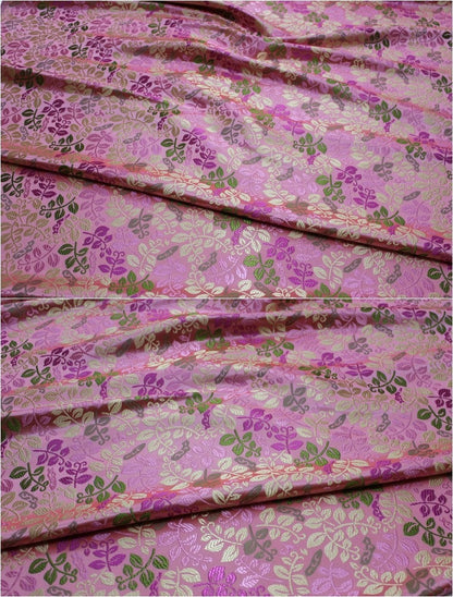 Leaf Brocade Fabric: Silk Rayon Jacquard for Cheongsam & Kimono
