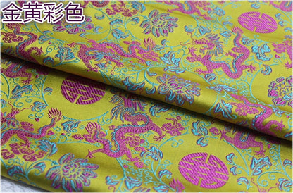 Tissu brocart dragon : Tissu pour cheongsam qipao multicolore