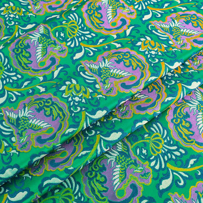 Orchid Butterfly Brocade Satin Fabric: 59" Wide Chinese Style