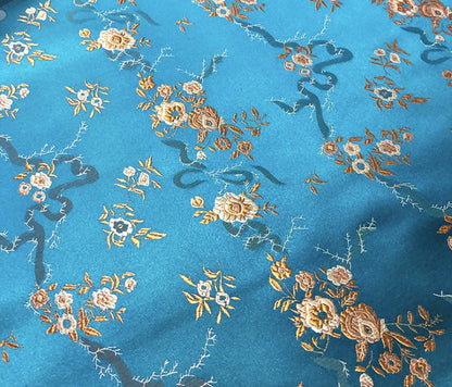 Peony Flower Brocade Fabric: 45" Wide Rayon Chinese Fabric