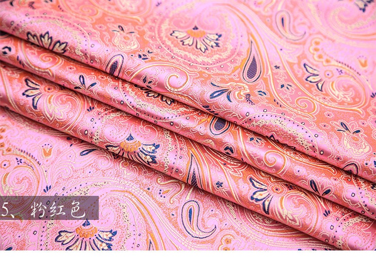 Silk Brocade Damask Fabric: Paisley Phoenix Tail Cheongsam Upholstery