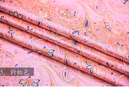 Silk Brocade Damask Fabric: Paisley Phoenix Tail Cheongsam Upholstery