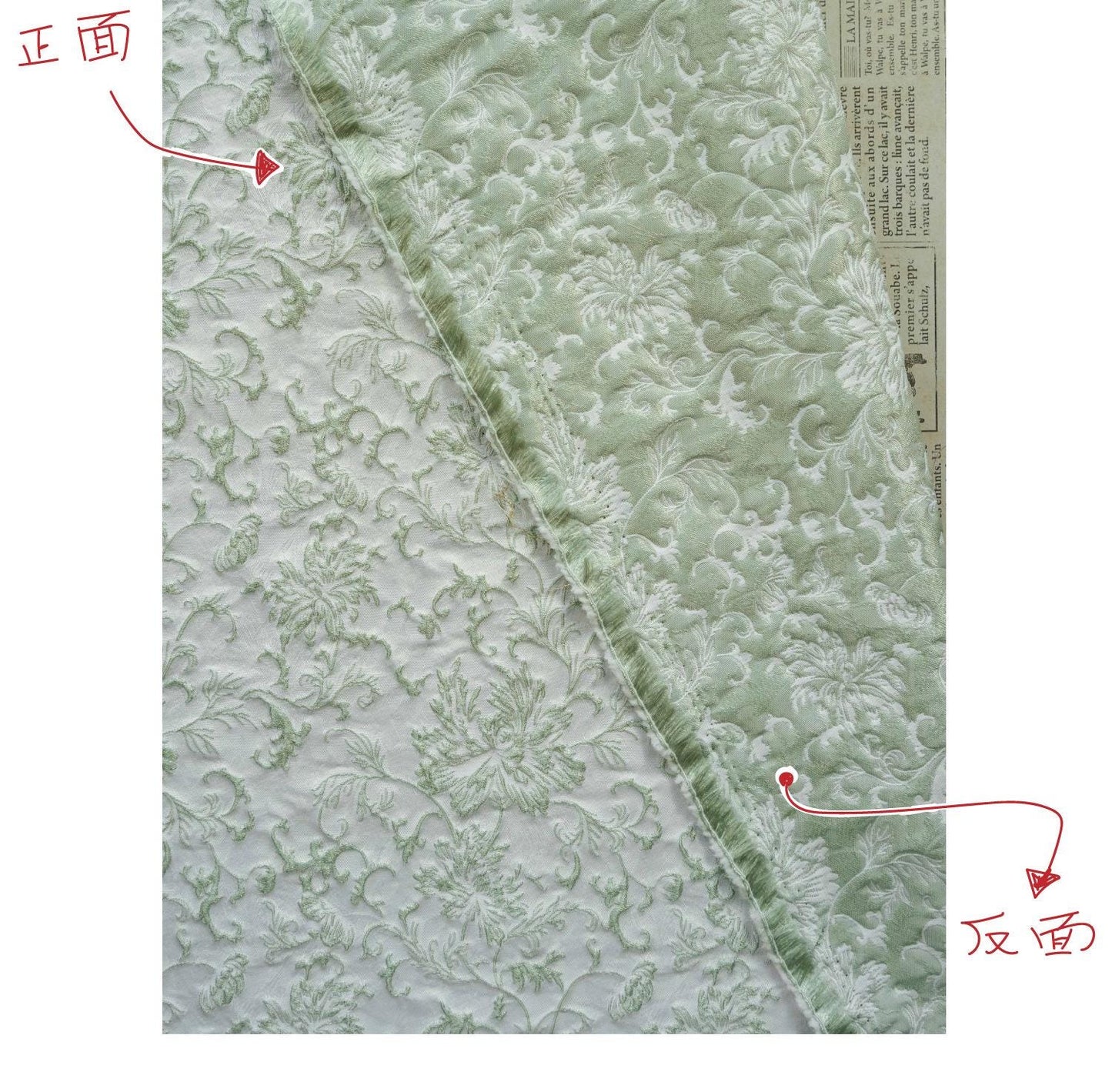 Floral Embossed Jacquard Fabric, 3D Textured Upholstery, 59" Wide