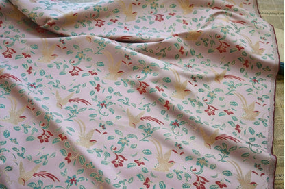 Birds Jacquard Satin Fabric: Brocade Sewing Material, 59"W