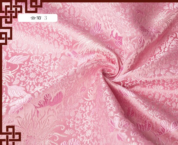 Chrysanthemum Silk Brocade Fabric: Colorful Cheongsam Qipao Sewing Material
