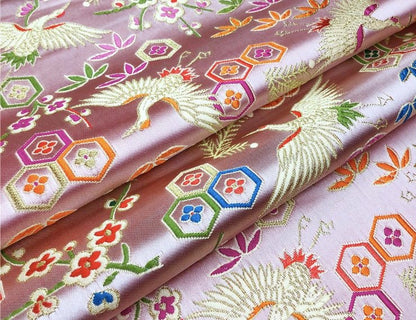 Crane Bird Jacquard Fabric: Chinese New Year Upholstery Fabric - Poppylollipop