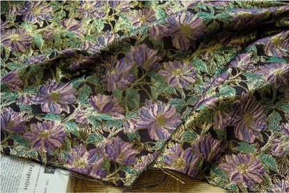 Gold Thread Floral Jacquard Fabric: 56" Wide Upholstery & Costume