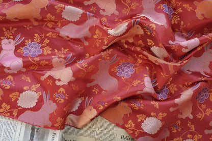 Rabbit Brocade Fabric: 59"W Chinese Cheongsam, Tibetan Robe Sewing