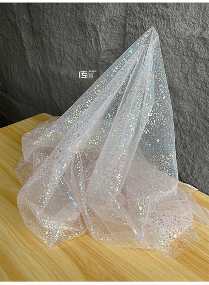 Light Pink Gradient Mesh Fabric, Designer Lace, Costume, Doll Making