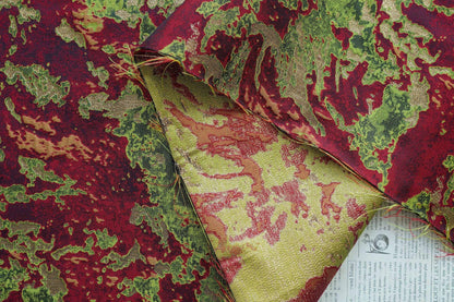 Gold Thread Abstract Jacquard Fabric: Luxury Upholstery, Dressmaking (63"W, Per Meter)