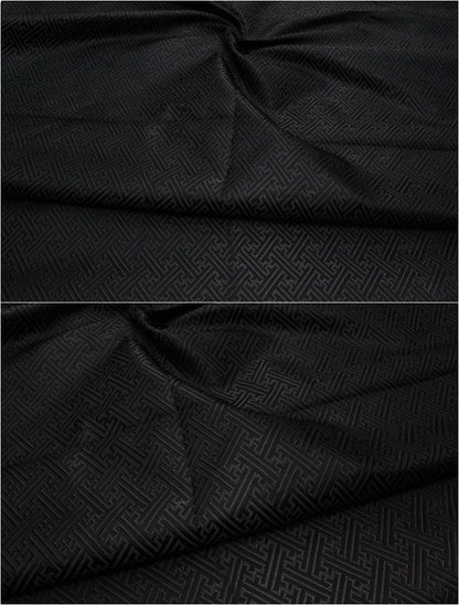 Chinese Brocade Fabric: Fret Pattern Silk Rayon Blend, 29.5" Wide
