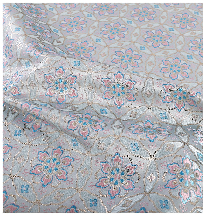 Floral Brocade Fabric: 59"W Dunhuang Baoxiang Style