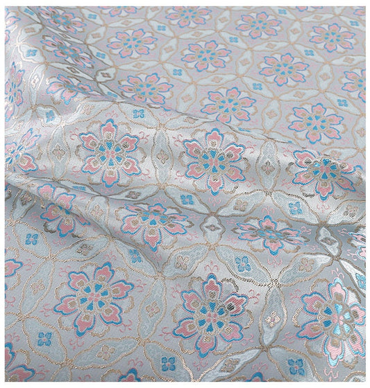 Tissu brocart à motifs floraux : 150 cm de large, style Dunhuang Baoxiang
