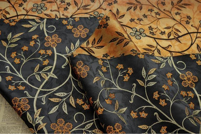 Reversible Jacquard Fabric: Japanese Floral Embossed Weave (60"W)
