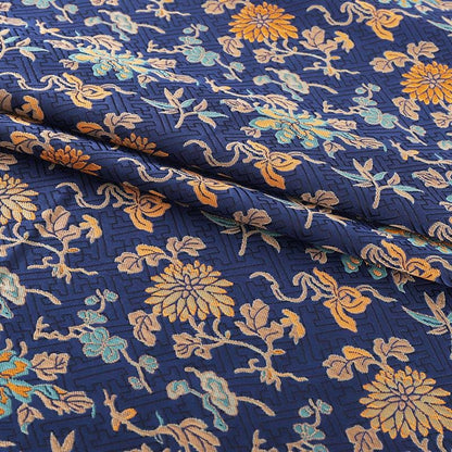 Orange Dunhuang Brocade Fabric: 59"W Tibetan Robe Material