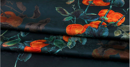 Tissu satin de soie thé : 59 pouces, imprimé numérique, matériau de couture
