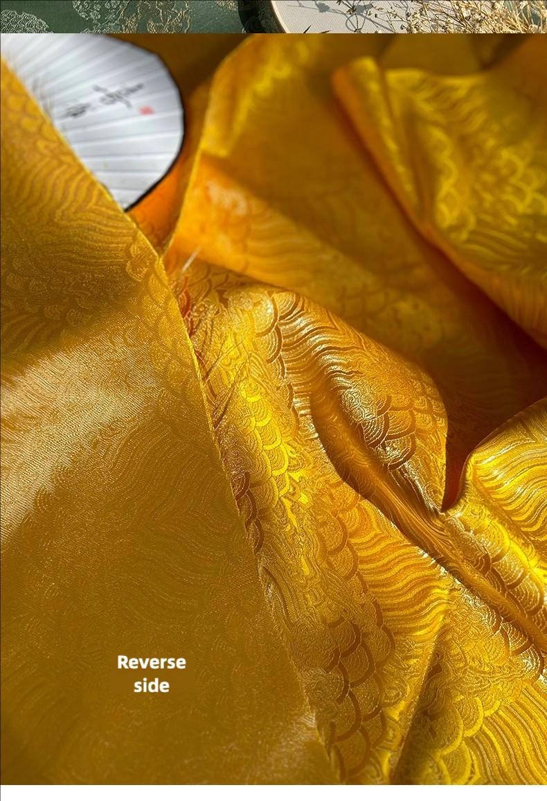 Gold Metallic Brocade Fabric: 59" Wide Silk Rayon Blend