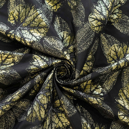 Gold Thread Jacquard Fabric: Blue Floral 3D Texture, 57" Wide By Meter