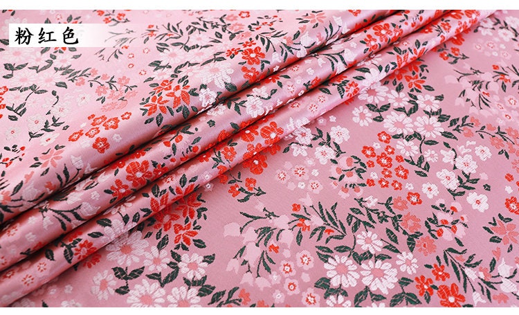 Floral Brocade Fabric: 45"W Silk Rayon Blend