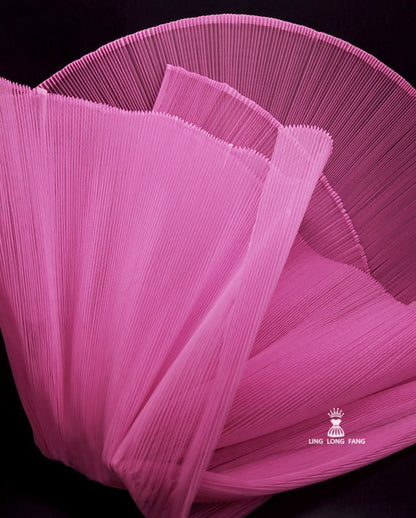 Pleated Organza Tulle Fabric: Stiff Yarn, 63" Wide Designer Material