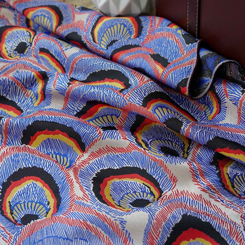 Tissu Plume de Paon : mélange de rayonne teint en fil, 150 cm de large – au mètre