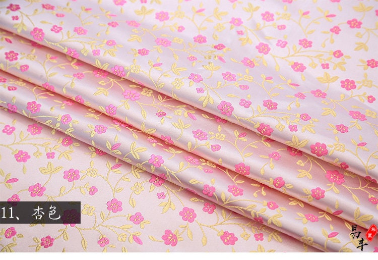 Floral Silk Brocade Fabric: Delicate Tangled Flowers, 45"W