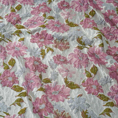 Floral 3D Jacquard Fabric: Retro Upholstery, Costume, Decor - 58"W