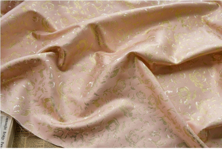 Gold Thread Jacquard Fabric: 3D Texture Upholstery, Costume, Decor (By The Meter)