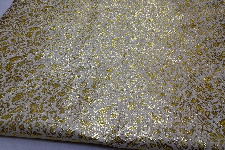 Metallic Paisley Brocade Fabric: Chinese Jacquard, 29.5" Wide