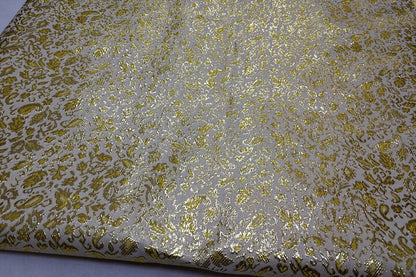 Metallic Paisley Brocade Fabric: Chinese Jacquard, 29.5" Wide