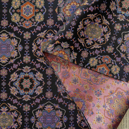 Mongolian Bada Pattern Fabric: Tibetan Style Upholstery, Costume, Decor (59"W, By The Meter)