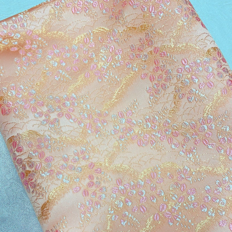 Floral Jacquard Brocade Fabric: 29.5" Wide Silk Rayon Blend