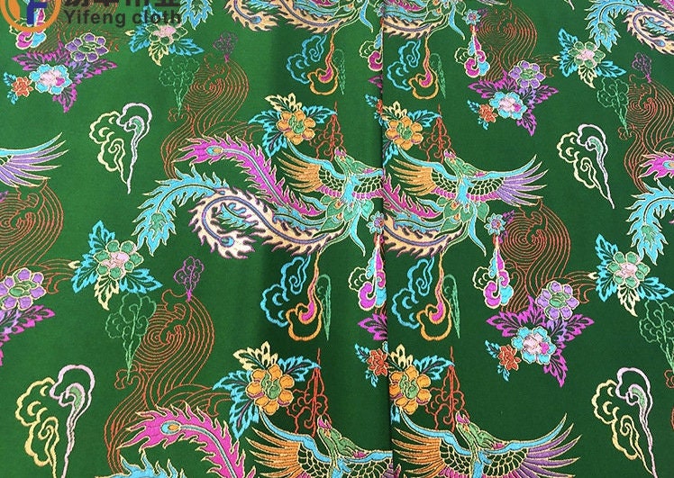 Phoenix Jacquard Satin Fabric: Birds Homage, Upholstery & Sewing (29.5"W)