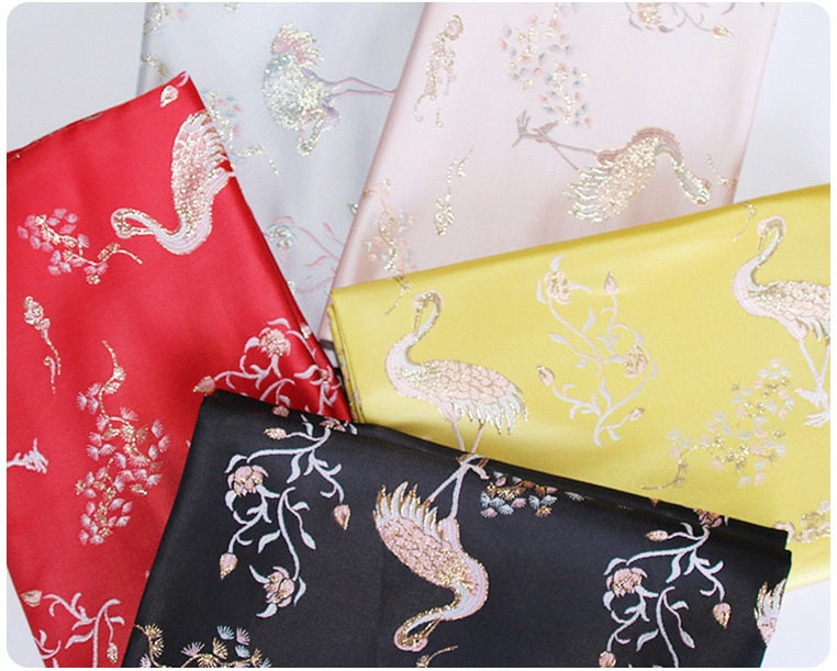 Gold Thread Damask Jacquard Fabric: Metallic Brocade, 57"W