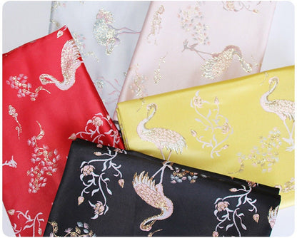 Gold Thread Damask Jacquard Fabric: Metallic Brocade, 57"W
