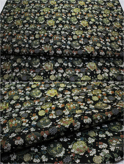 Japanese Dianthus Silk Brocade Fabric: Kimono Bowknot Sewing Material