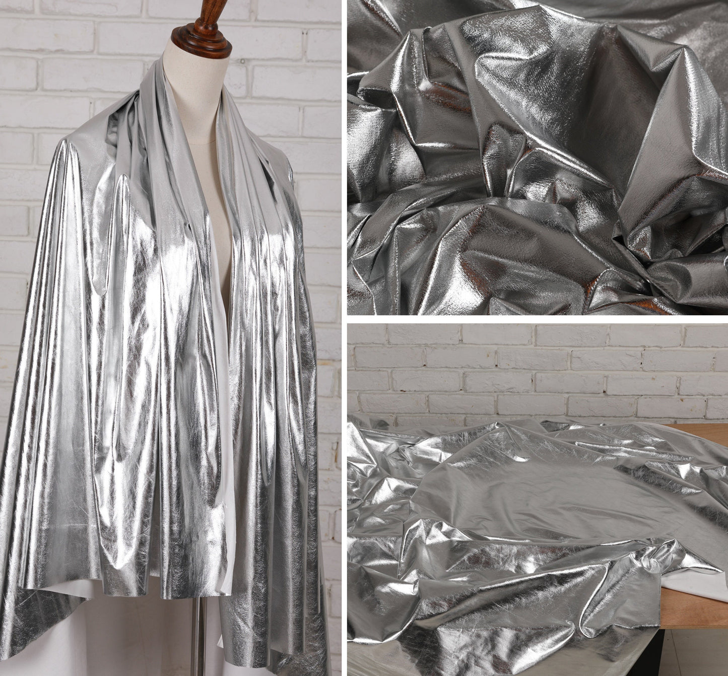 Mirror Coated Silver TPU Fabric: Metallic Designer Clothing Material