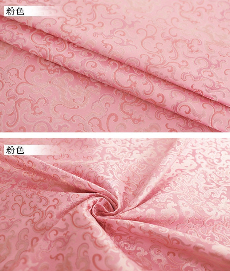 Tissu brocart Song : 150 cm, motif herbe bouclée, pour ameublement et costumes