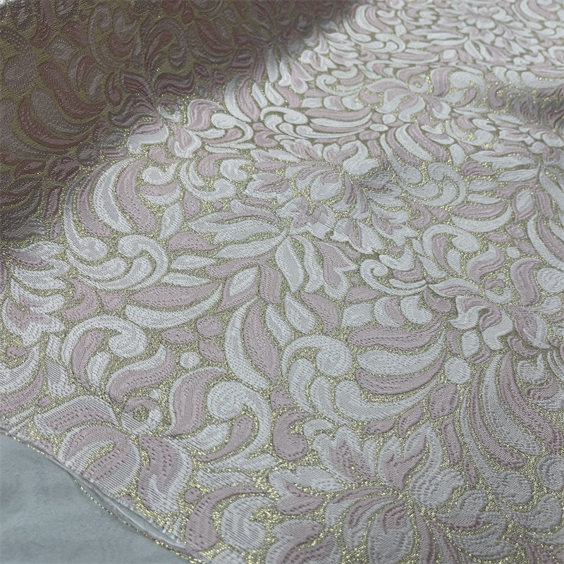 Gold Thread Embossed Palace Jacquard Damask Fabric - 57"W