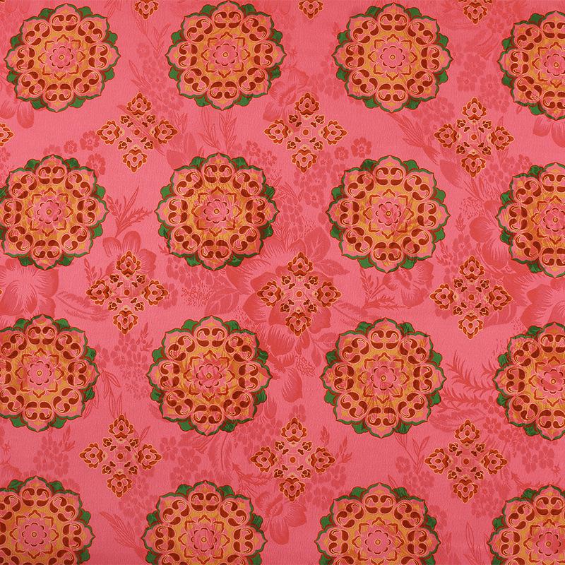 Floral Baoxiang Print Rayon Silk Fabric - 59" Wide