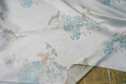 Gold Thread Floral Jacquard Fabric: 62" Wide Rayon Blend - Poppylollipop